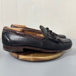 Allen Edmonds Tassel Loafers Mens 9.5 D Black Leather Dress Shoes